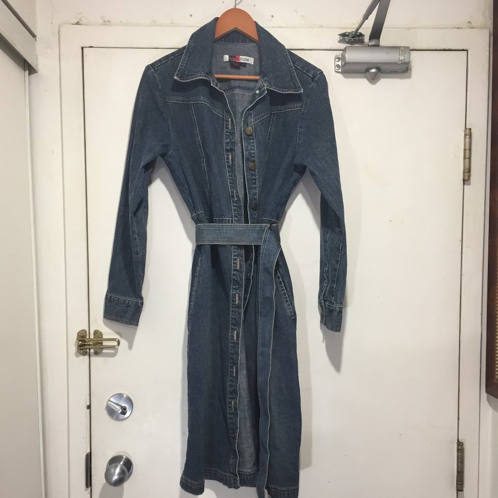 VINTAGE LIVE A LITTLE DENIM BELTED DRESSES SIZE M